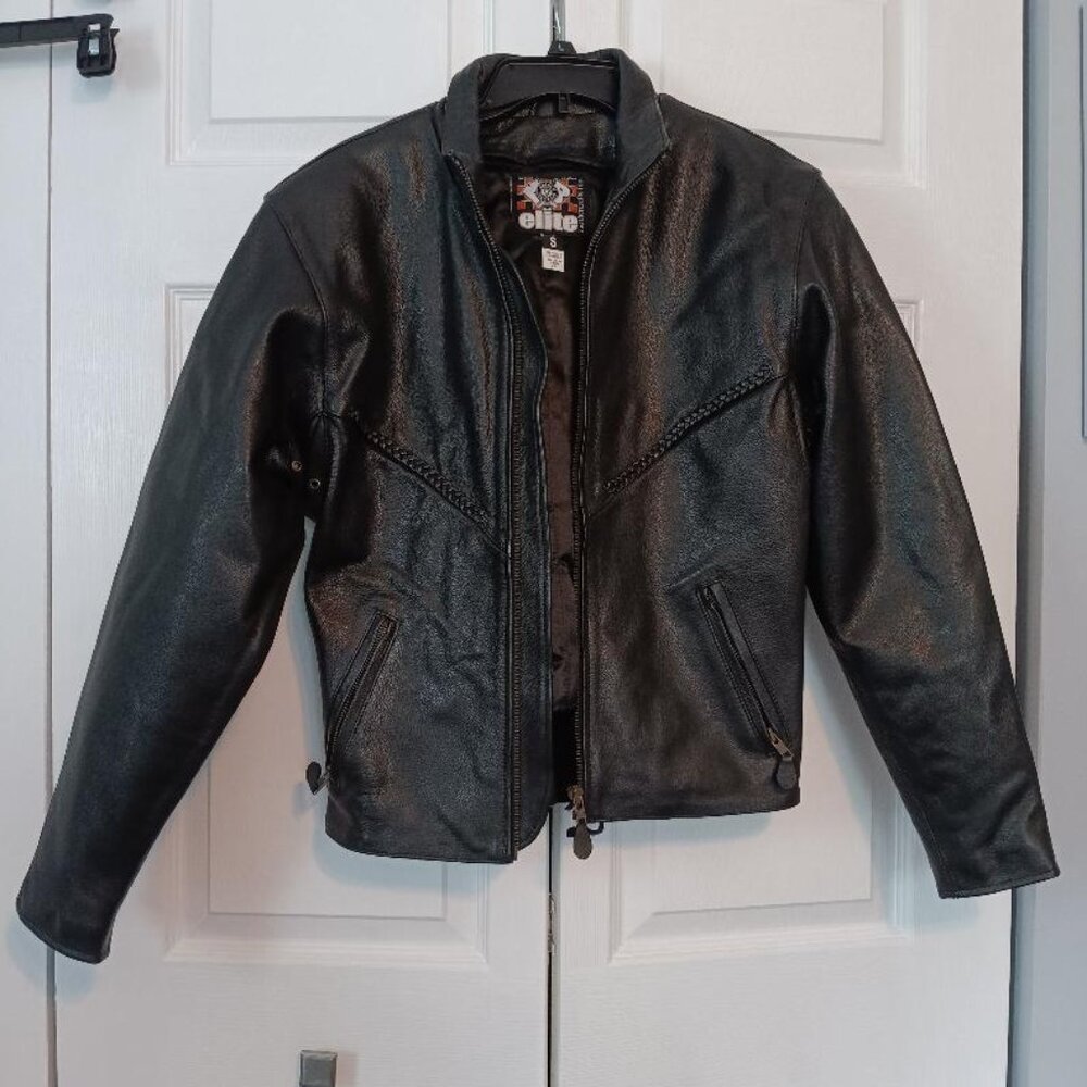 Mob Elite leather  coat women's small black